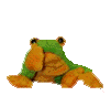 a beanie baby frog plush.