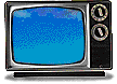 a television showing passing clouds
