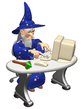 wizard on a computer